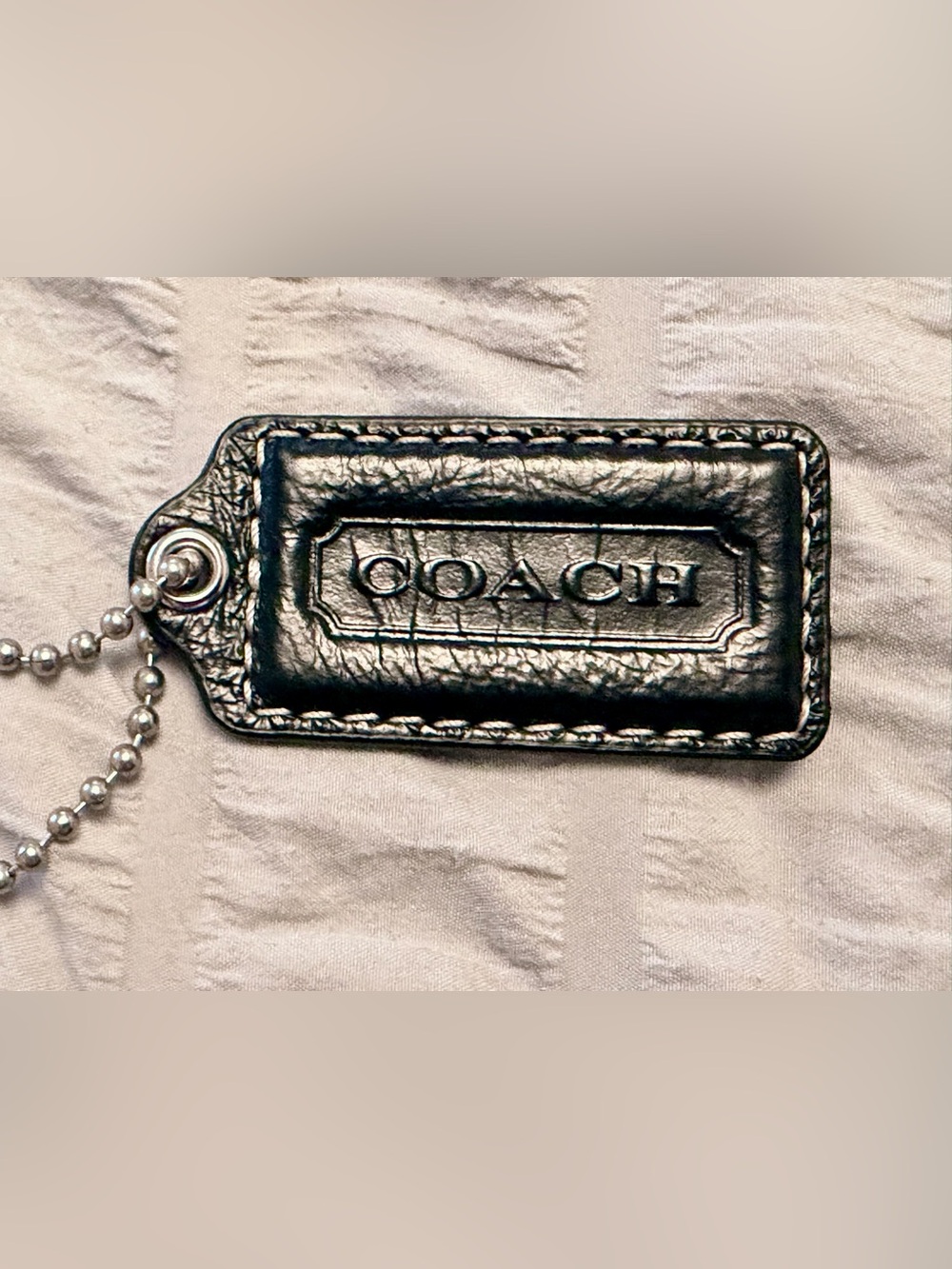 Authentic COACH 2.25” Large Leather Hang Tag - Black